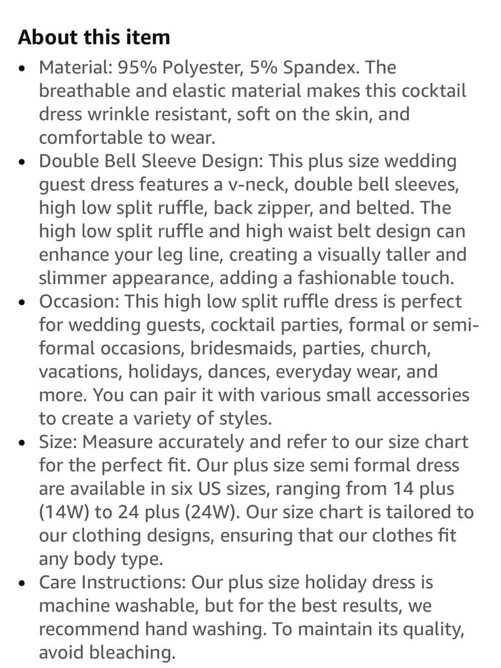 Talisea Formal Double Bell Sleeve VNeck High Low Split Ruffle Cocktail Dress oh. - Picture 13 of 13